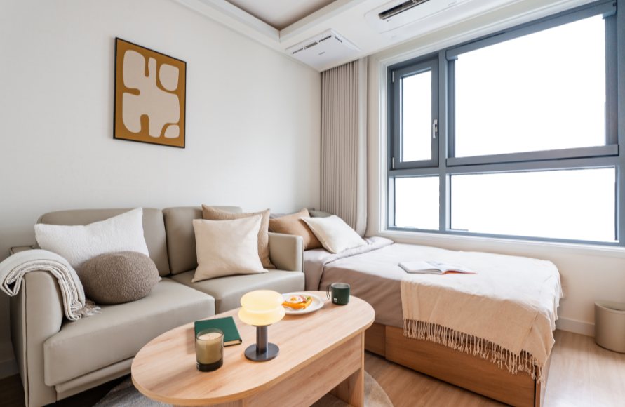 Studio de la résidence avec canapé et lit